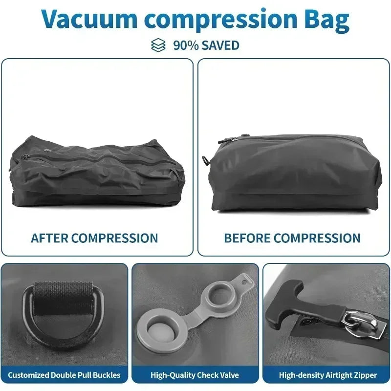 17L Vacuum Compression Bag with Air Pump Reusable Travel Storage Luggage Bag Outdoor Compression Backpack