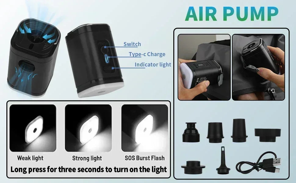 17L Vacuum Compression Bag with Air Pump Reusable Travel Storage Luggage Bag Outdoor Compression Backpack