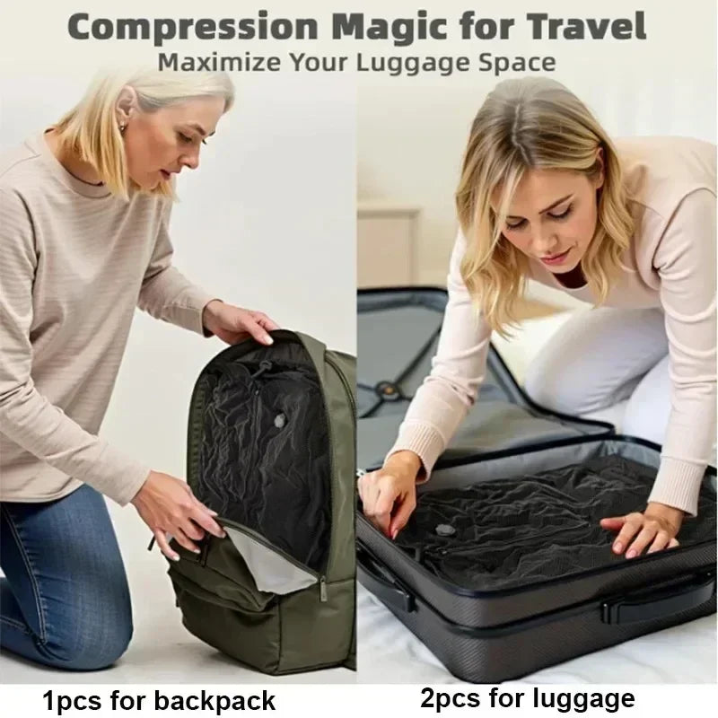 17L Vacuum Compression Bag with Air Pump Reusable Travel Storage Luggage Bag Outdoor Compression Backpack